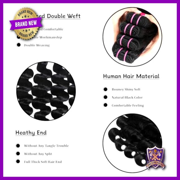 Raw Body Wave Human Hair Extensions 4 Bundles 20-26 Inch Virgin Indian Hair main image 3